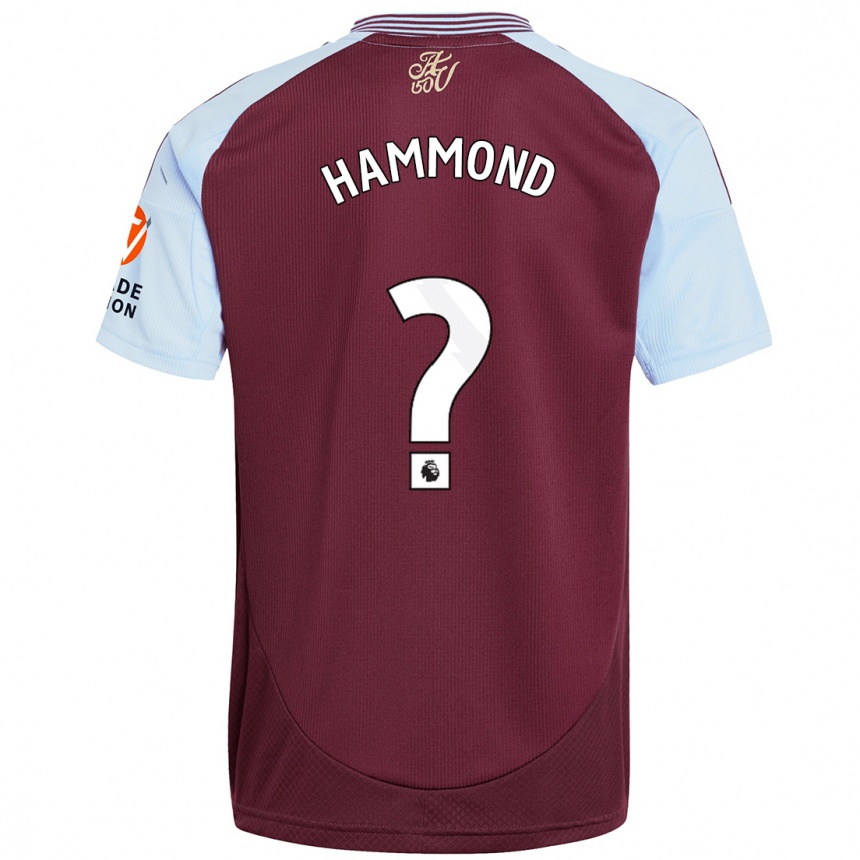 Kids Football Alex Hammond #0 Burgundy Sky Blue Home Jersey 2024/25 T-Shirt