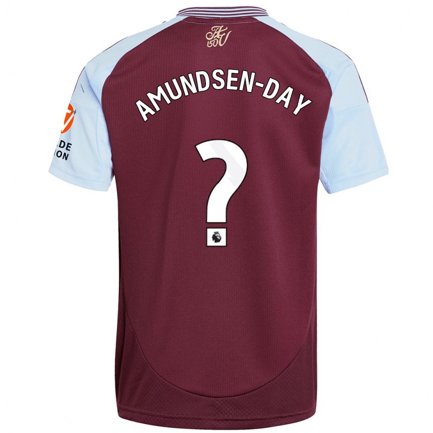 Kids Football Ethan Amundsen-Day #0 Burgundy Sky Blue Home Jersey 2024/25 T-Shirt