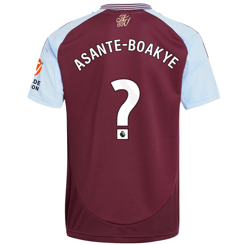 Kids Football Max Asante-Boakye #0 Burgundy Sky Blue Home Jersey 2024/25 T-Shirt