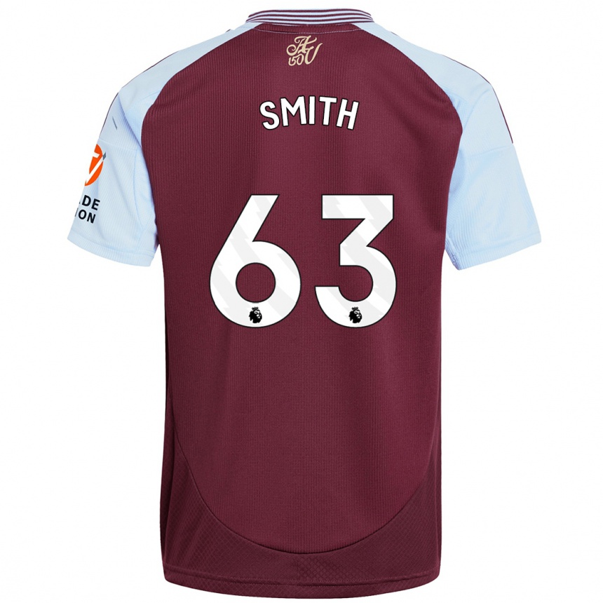 Kids Football Kerr Smith #63 Burgundy Sky Blue Home Jersey 2024/25 T-Shirt