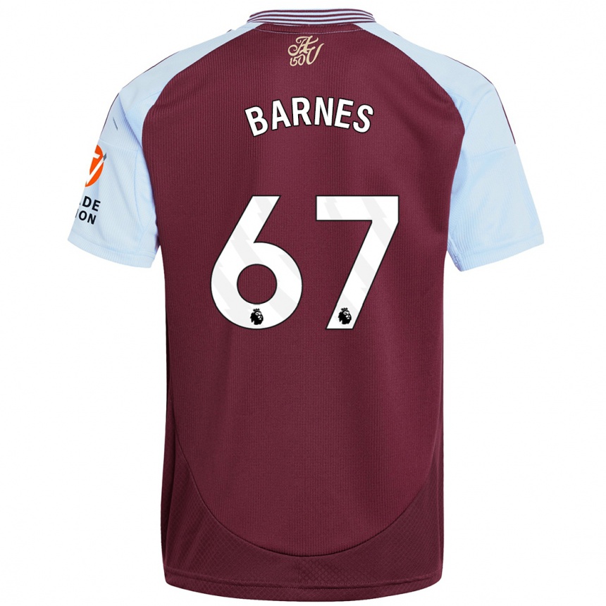 Kids Football Mikell Barnes #67 Burgundy Sky Blue Home Jersey 2024/25 T-Shirt