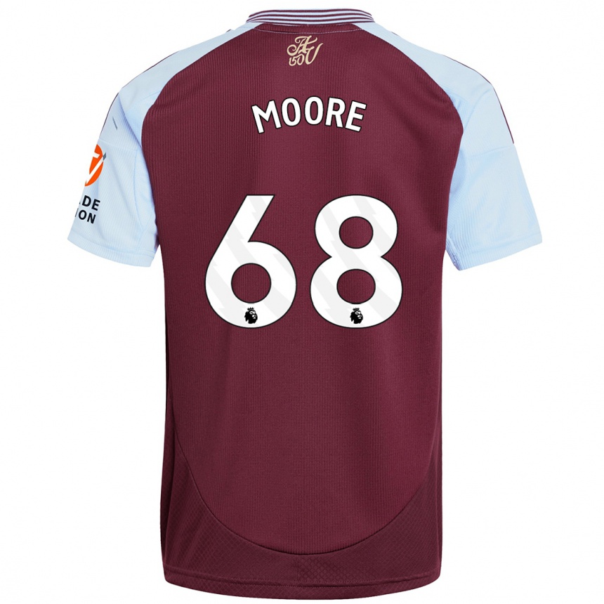 Kids Football Kobei Moore #68 Burgundy Sky Blue Home Jersey 2024/25 T-Shirt