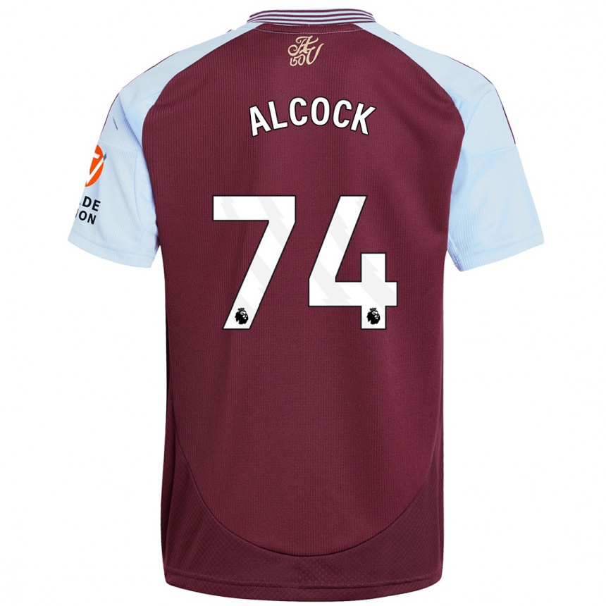 Kids Football Todd Alcock #74 Burgundy Sky Blue Home Jersey 2024/25 T-Shirt