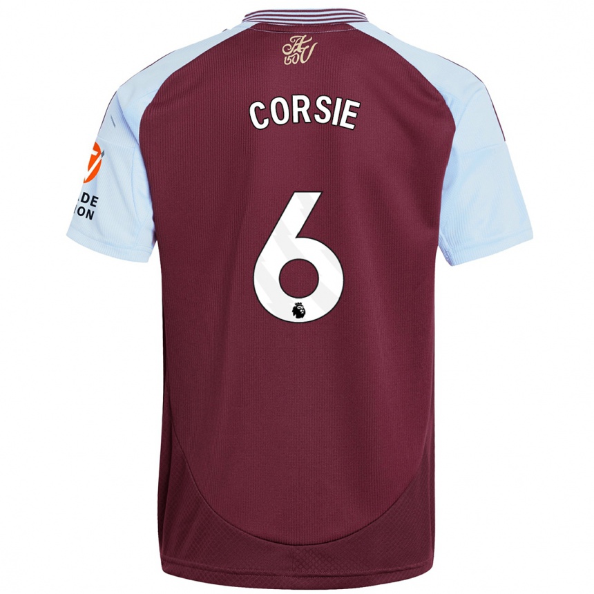 Kids Football Rachel Corsie #6 Burgundy Sky Blue Home Jersey 2024/25 T-Shirt