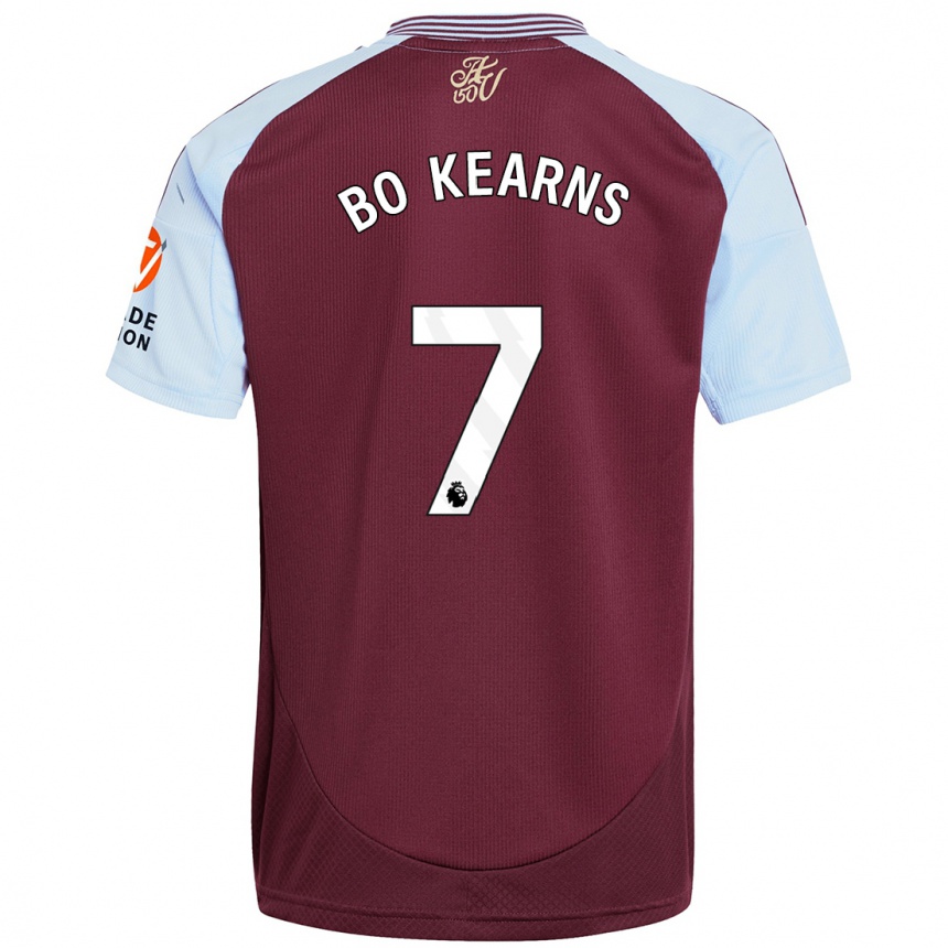 Kids Football Missy Bo Kearns #7 Burgundy Sky Blue Home Jersey 2024/25 T-Shirt