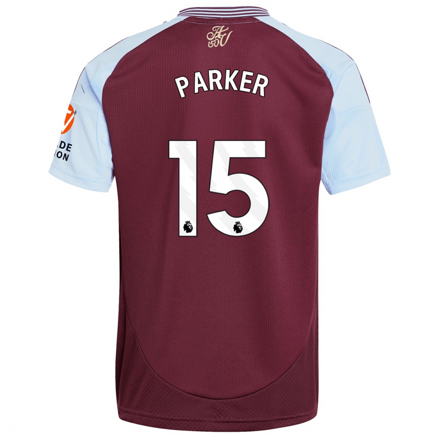 Kids Football Lucy Parker #15 Burgundy Sky Blue Home Jersey 2024/25 T-Shirt