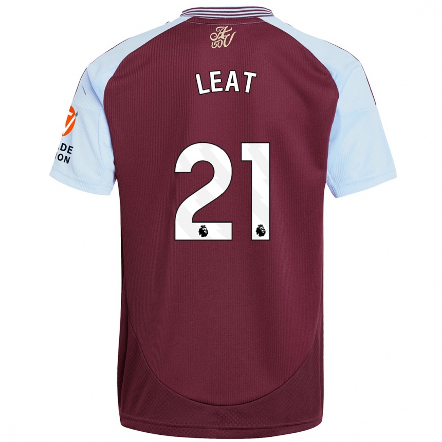 Kids Football Anna Leat #21 Burgundy Sky Blue Home Jersey 2024/25 T-Shirt