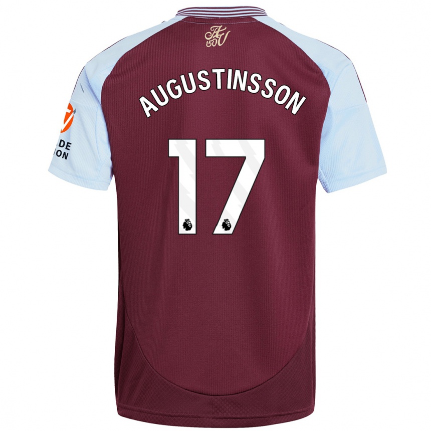 Kids Football Ludwig Augustinsson #17 Burgundy Sky Blue Home Jersey 2024/25 T-Shirt