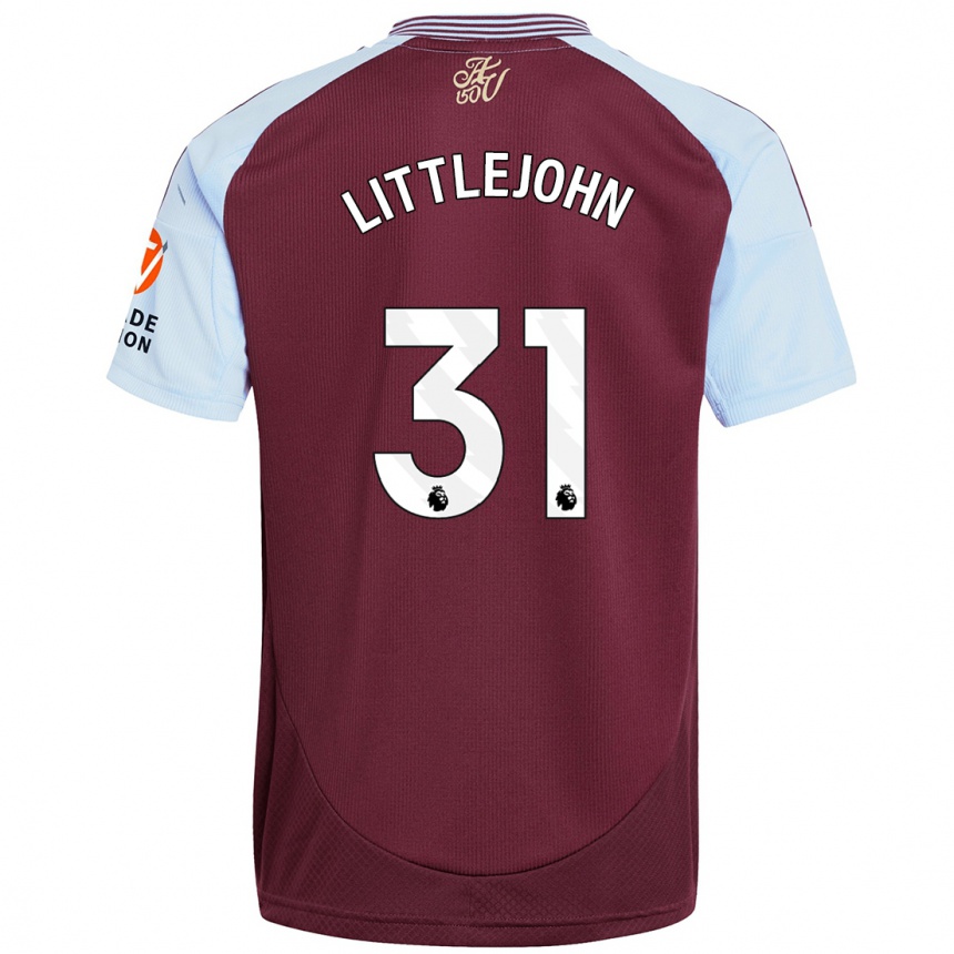 Kids Football Ruesha Littlejohn #31 Burgundy Sky Blue Home Jersey 2024/25 T-Shirt