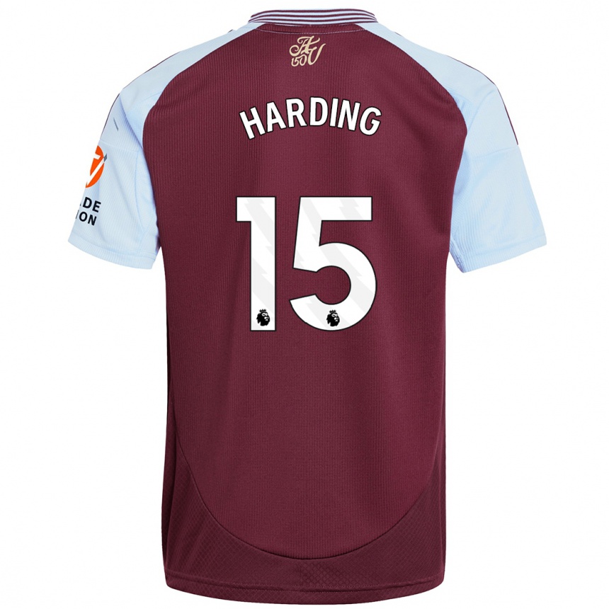 Kids Football Natasha Harding #15 Burgundy Sky Blue Home Jersey 2024/25 T-Shirt