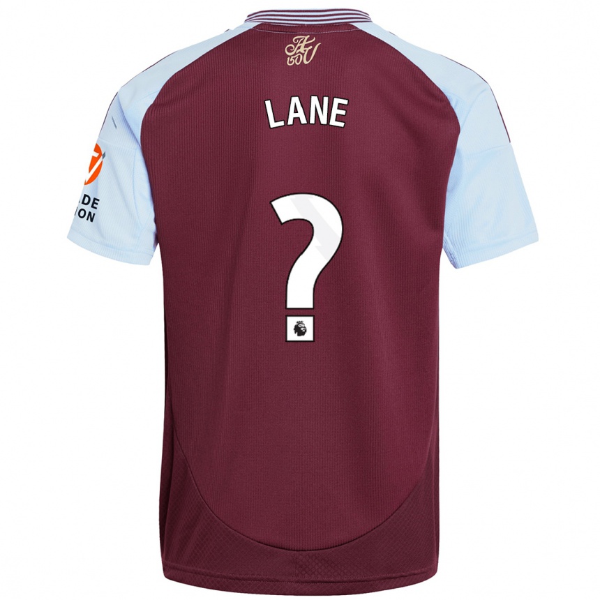 Kids Football Josh Lane #0 Burgundy Sky Blue Home Jersey 2024/25 T-Shirt