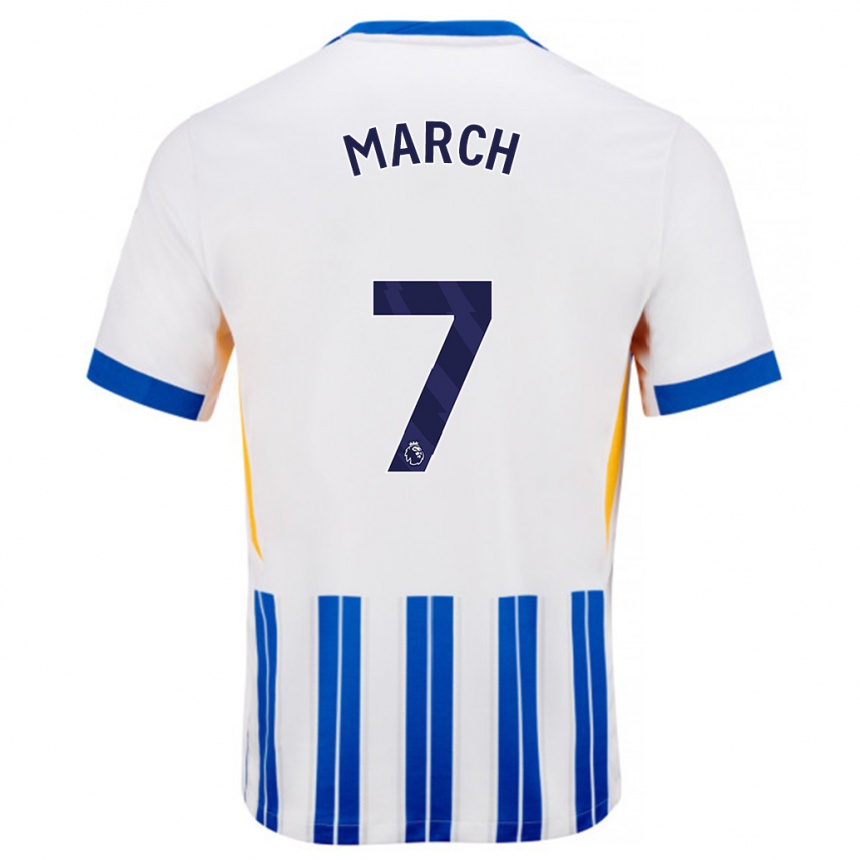 Kids Football Solly March #7 White Blue Pinstripes Home Jersey 2024/25 T-Shirt