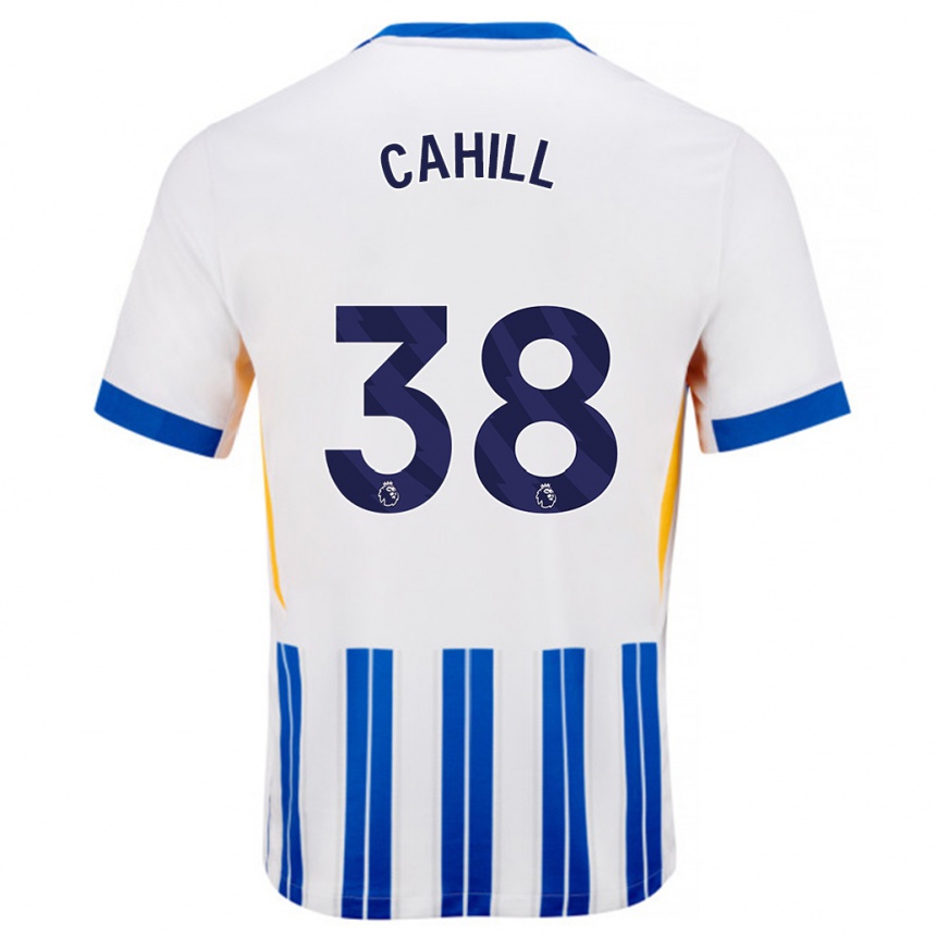 Kids Football Killian Cahill #38 White Blue Pinstripes Home Jersey 2024/25 T-Shirt