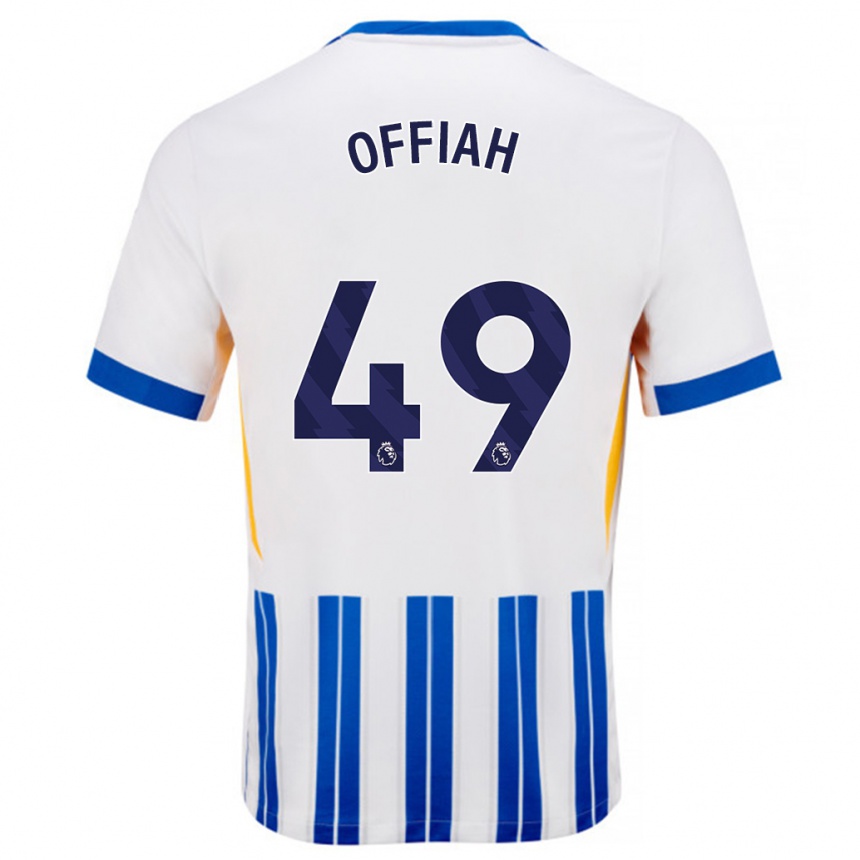 Kids Football Odel Offiah #49 White Blue Pinstripes Home Jersey 2024/25 T-Shirt