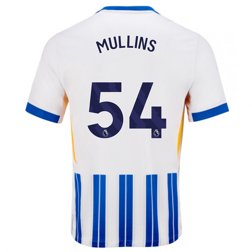 Kids Football Jamie Mullins #54 White Blue Pinstripes Home Jersey 2024/25 T-Shirt