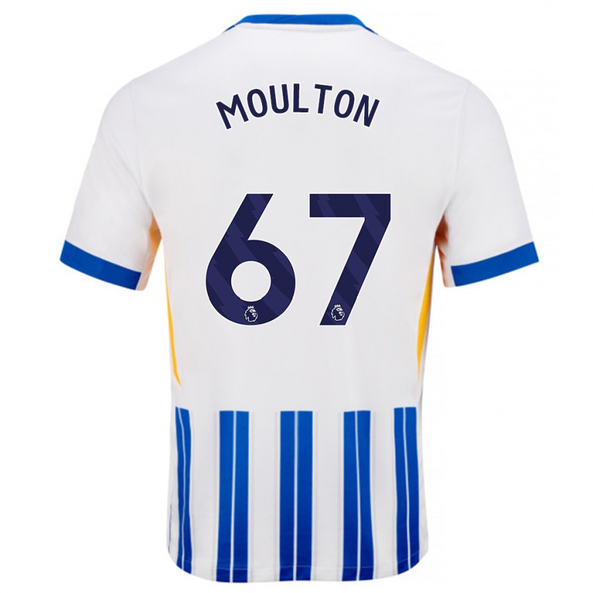 Kids Football Remeiro Moulton #67 White Blue Pinstripes Home Jersey 2024/25 T-Shirt