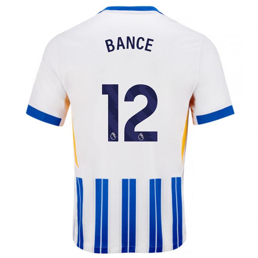 Kids Football Libby Bance #12 White Blue Pinstripes Home Jersey 2024/25 T-Shirt