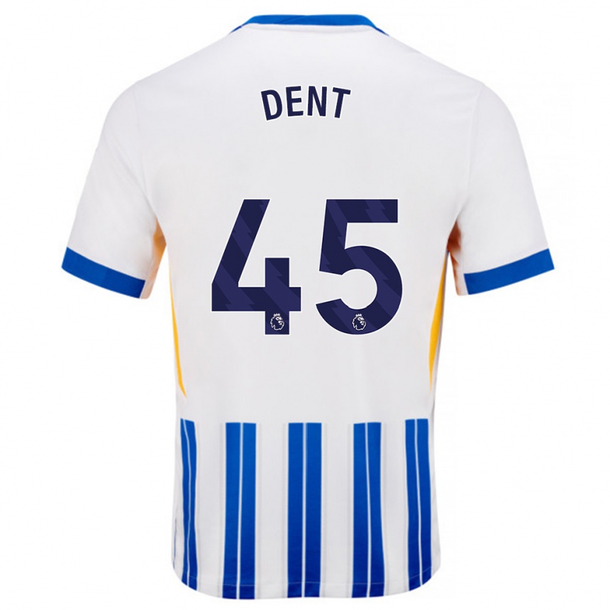 Kids Football Lily Dent #45 White Blue Pinstripes Home Jersey 2024/25 T-Shirt