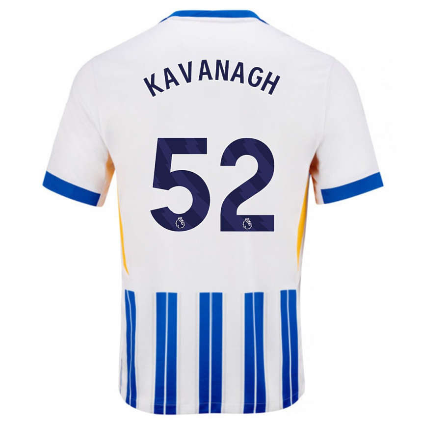 Kids Football Leigh Kavanagh #52 White Blue Pinstripes Home Jersey 2024/25 T-Shirt