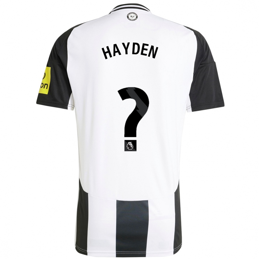 Kids Football Isaac Hayden #0 White Black Home Jersey 2024/25 T-Shirt