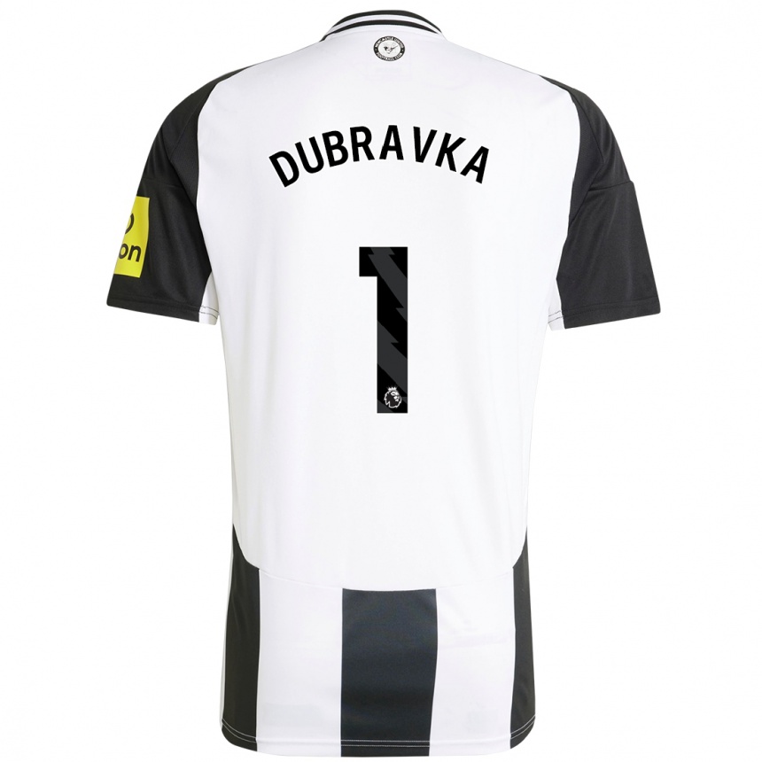 Kids Football Martin Dúbravka #1 White Black Home Jersey 2024/25 T-Shirt