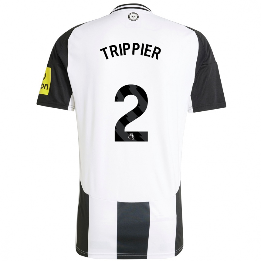 Kids Football Kieran Trippier #2 White Black Home Jersey 2024/25 T-Shirt