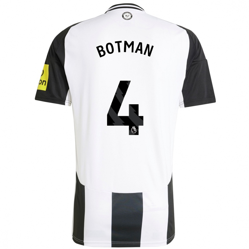 Kids Football Sven Botman #4 White Black Home Jersey 2024/25 T-Shirt