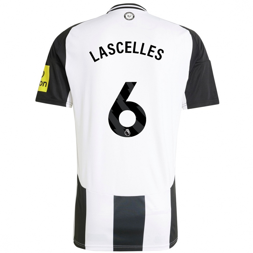 Kids Football Jamaal Lascelles #6 White Black Home Jersey 2024/25 T-Shirt