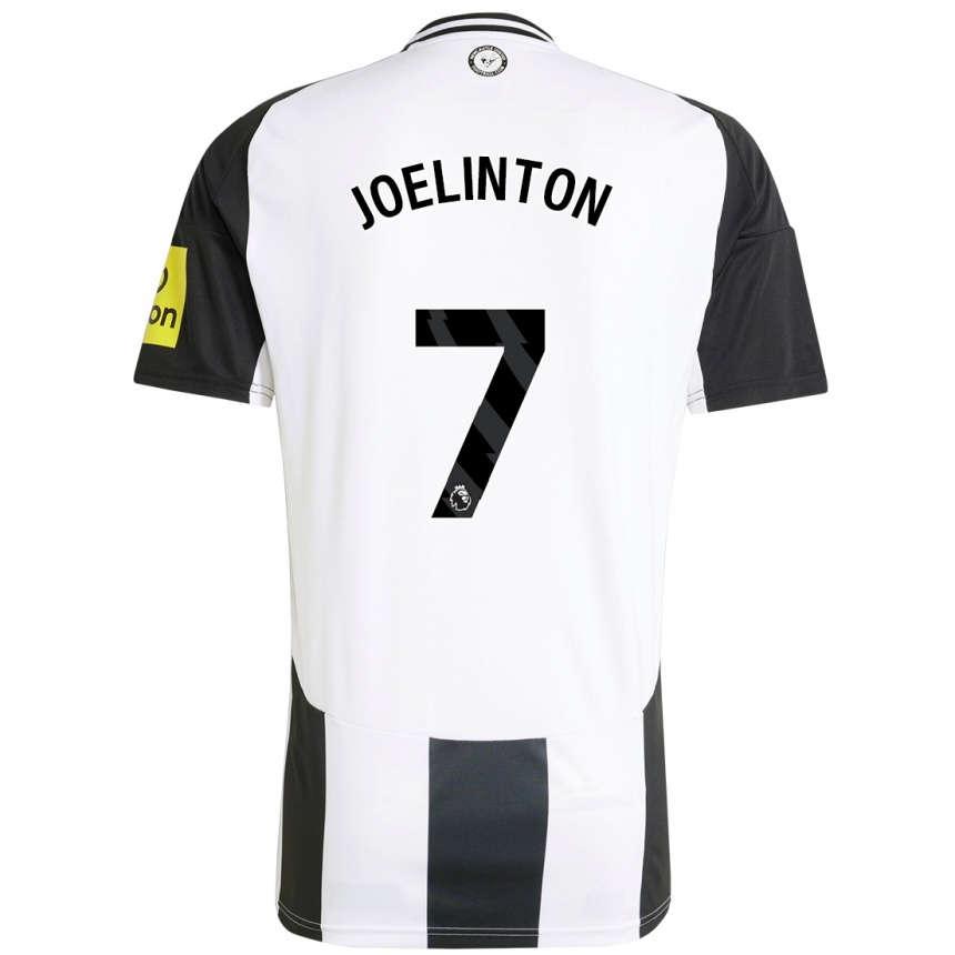 Kids Football Joelinton #7 White Black Home Jersey 2024/25 T-Shirt