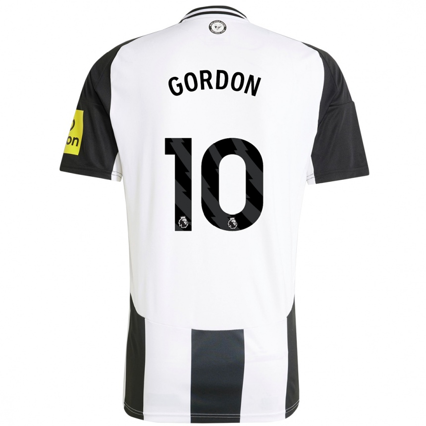 Kids Football Anthony Gordon #10 White Black Home Jersey 2024/25 T-Shirt