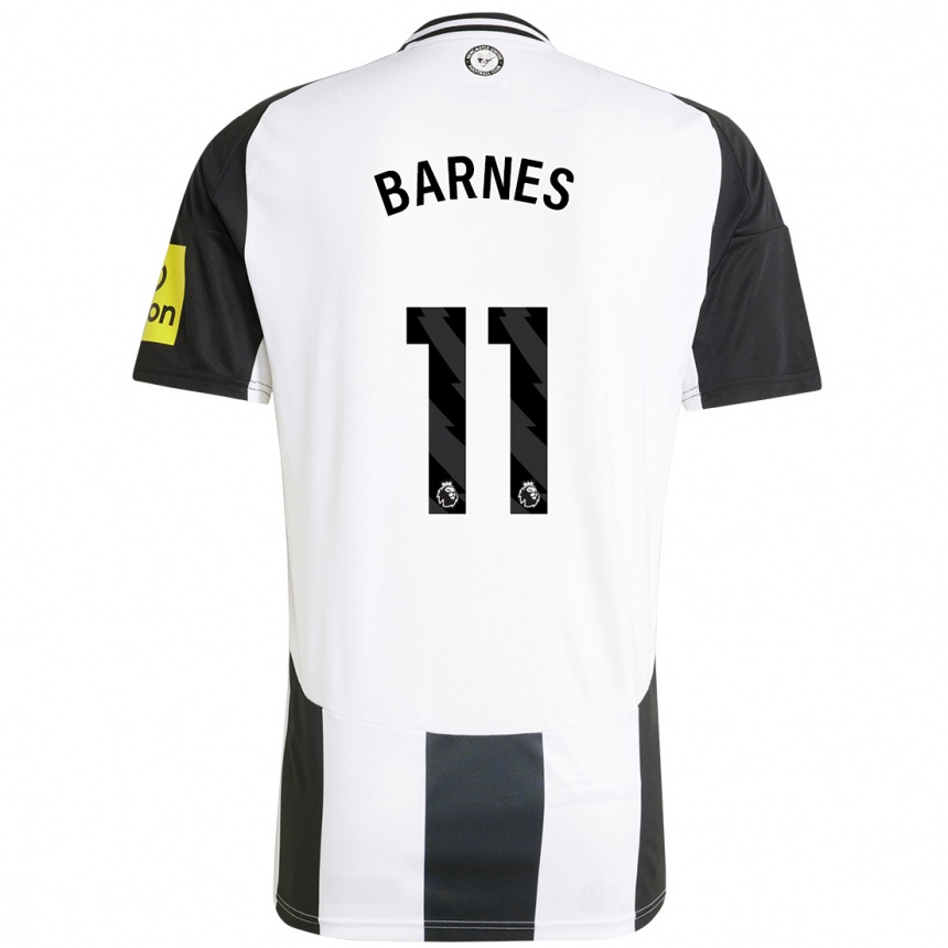 Kids Football Harvey Barnes #11 White Black Home Jersey 2024/25 T-Shirt