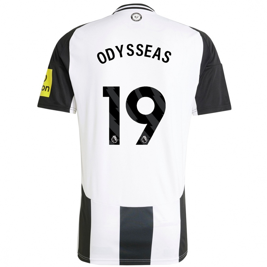 Kids Football Odysseas Vlachodimos #19 White Black Home Jersey 2024/25 T-Shirt