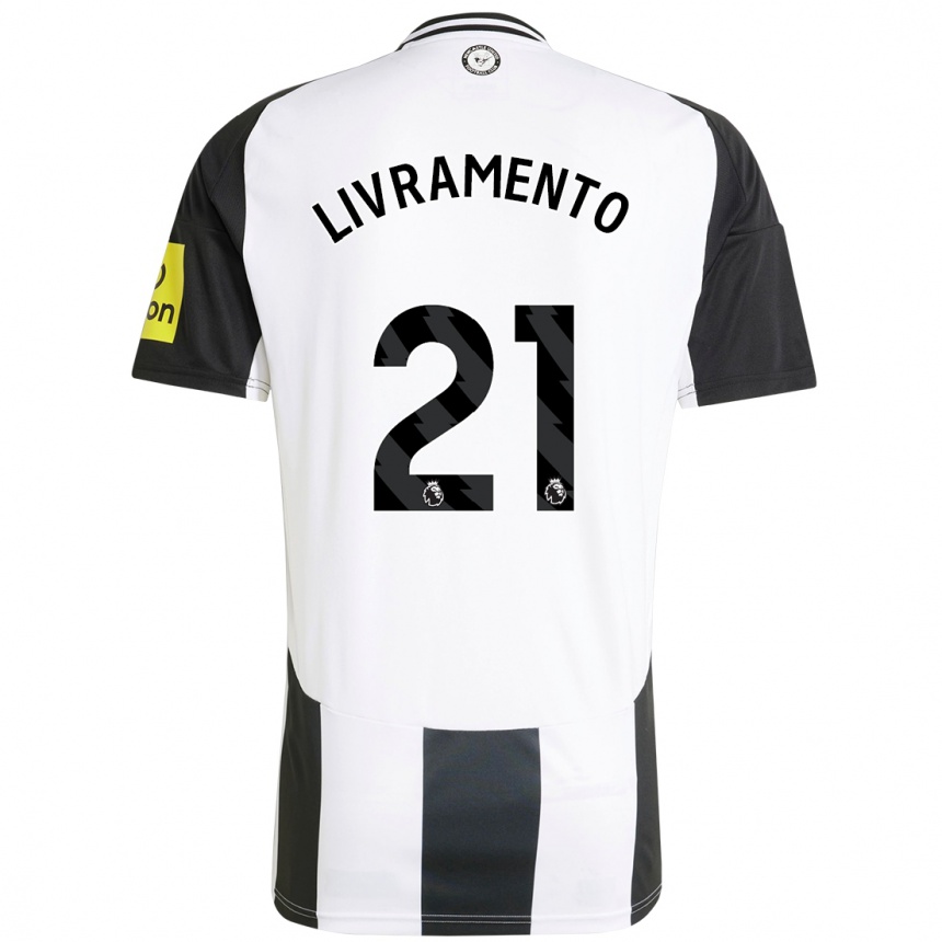 Kids Football Tino Livramento #21 White Black Home Jersey 2024/25 T-Shirt