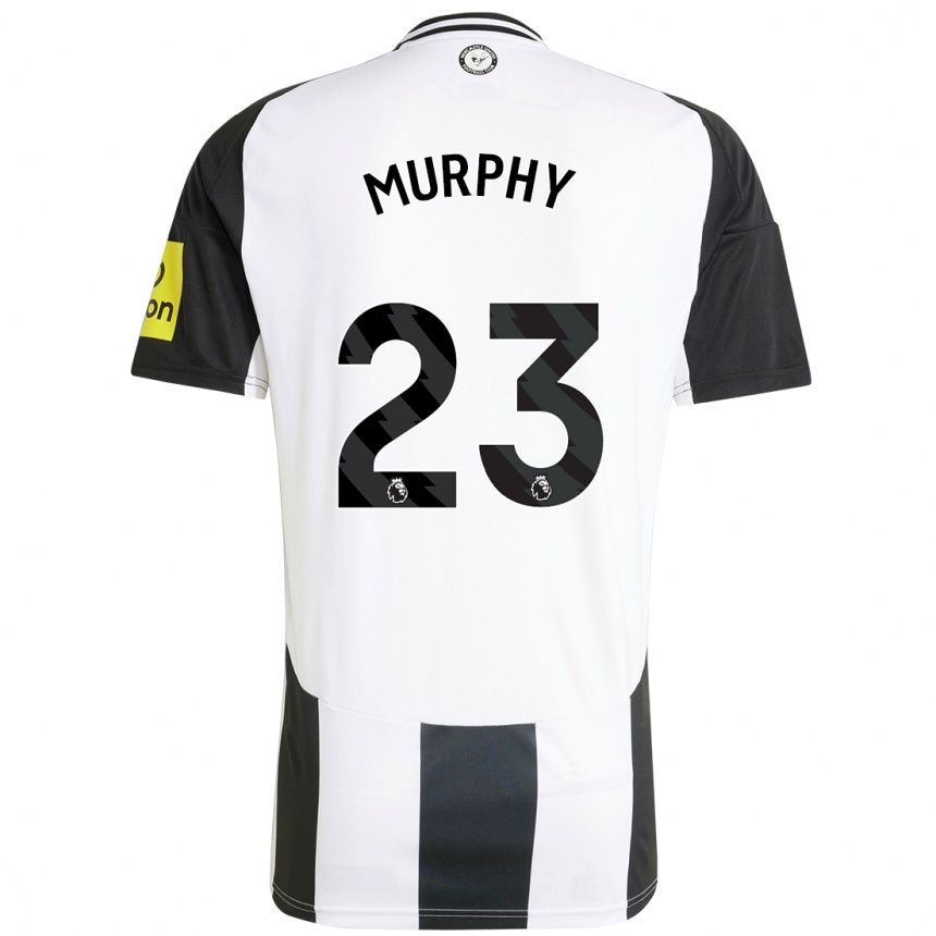 Kids Football Jacob Murphy #23 White Black Home Jersey 2024/25 T-Shirt