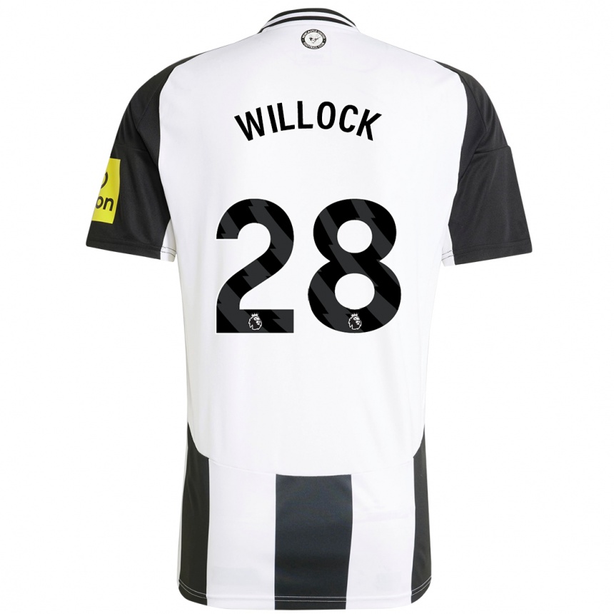 Kids Football Joe Willock #28 White Black Home Jersey 2024/25 T-Shirt