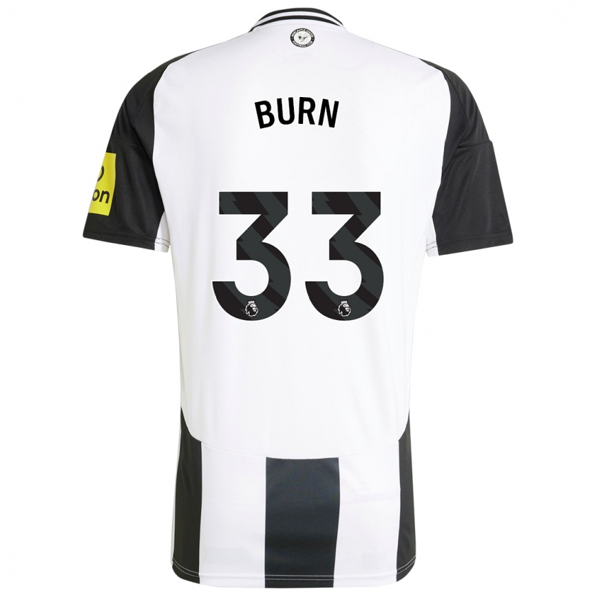 Kids Football Dan Burn #33 White Black Home Jersey 2024/25 T-Shirt