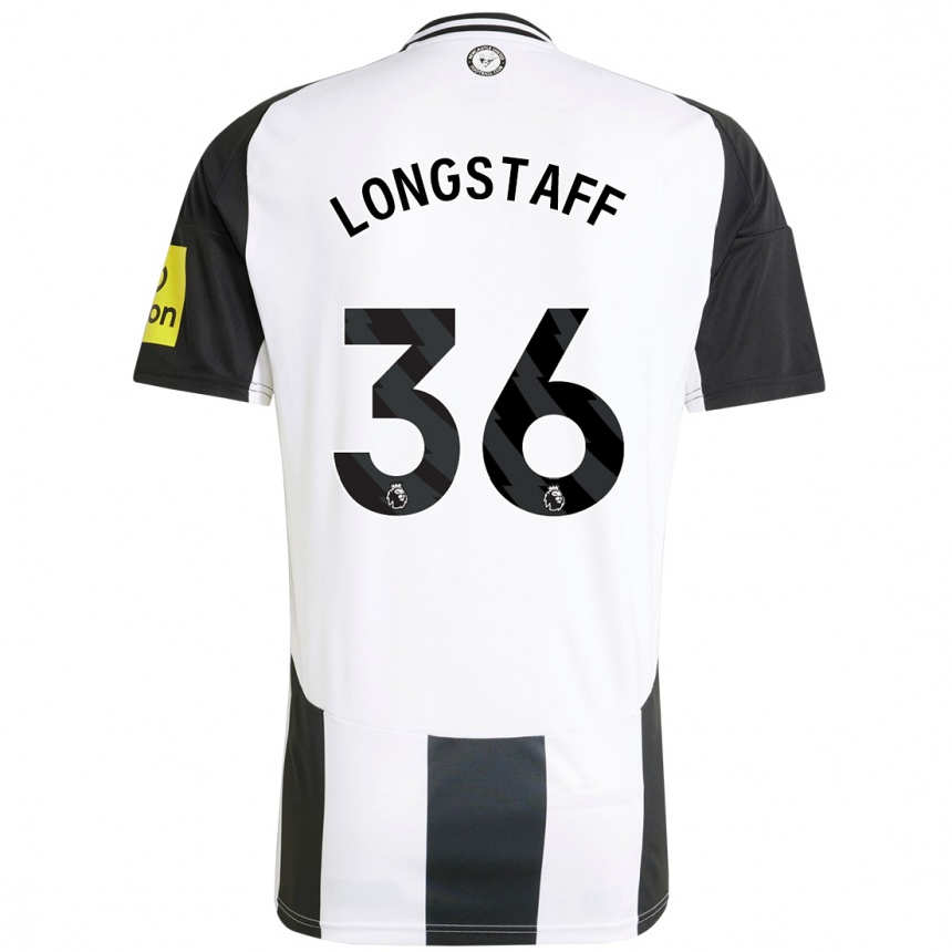 Kids Football Sean Longstaff #36 White Black Home Jersey 2024/25 T-Shirt