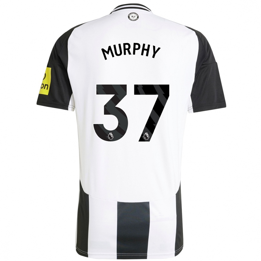 Kids Football Alex Murphy #37 White Black Home Jersey 2024/25 T-Shirt