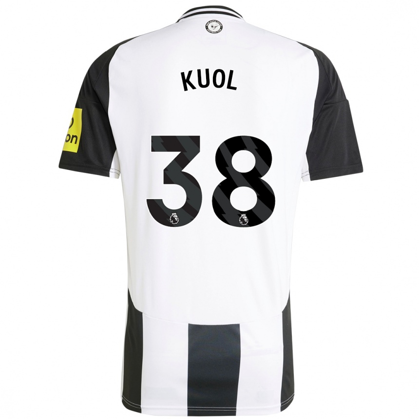 Kids Football Garang Kuol #38 White Black Home Jersey 2024/25 T-Shirt