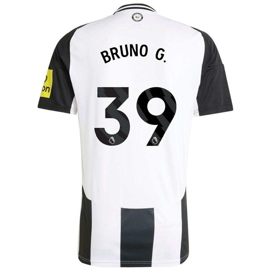 Kids Football Bruno Guimarães #39 White Black Home Jersey 2024/25 T-Shirt