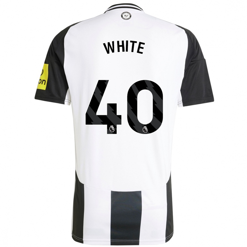 Kids Football Joe White #40 White Black Home Jersey 2024/25 T-Shirt