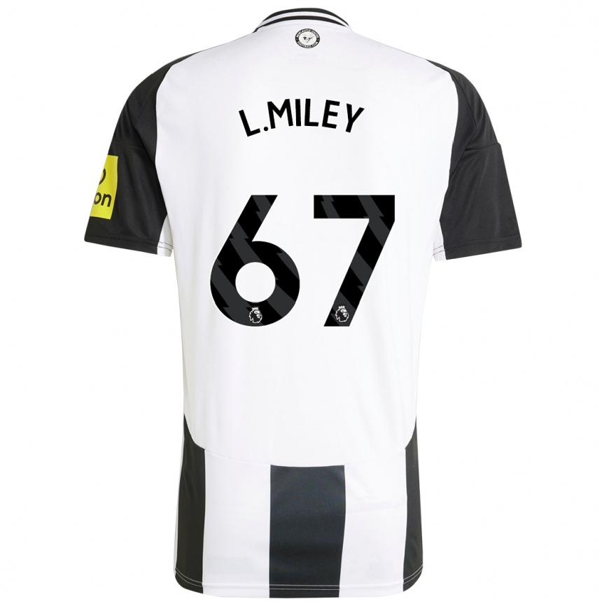 Kids Football Lewis Miley #67 White Black Home Jersey 2024/25 T-Shirt