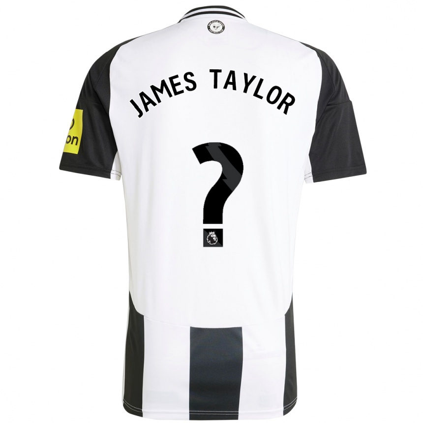 Kids Football James Taylor #0 White Black Home Jersey 2024/25 T-Shirt