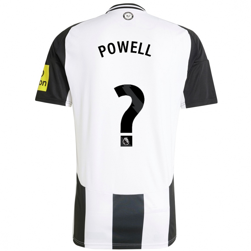 Kids Football Harry Powell #0 White Black Home Jersey 2024/25 T-Shirt