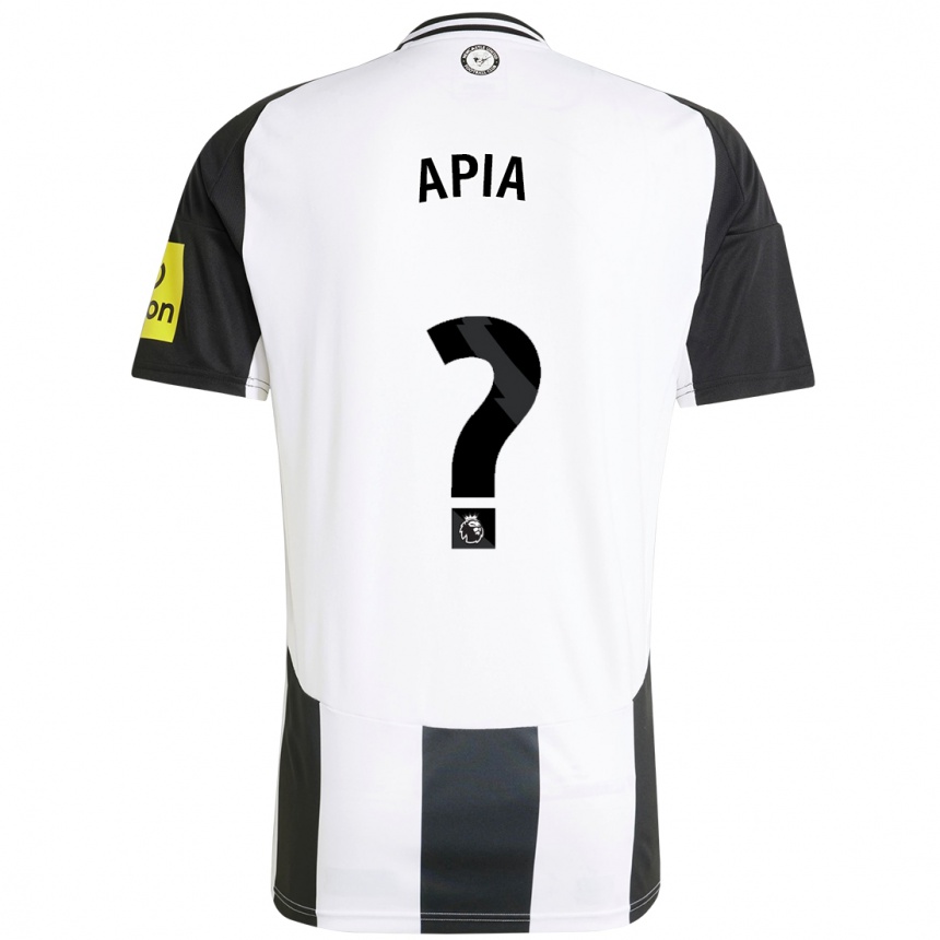 Kids Football Aaron Apia #0 White Black Home Jersey 2024/25 T-Shirt