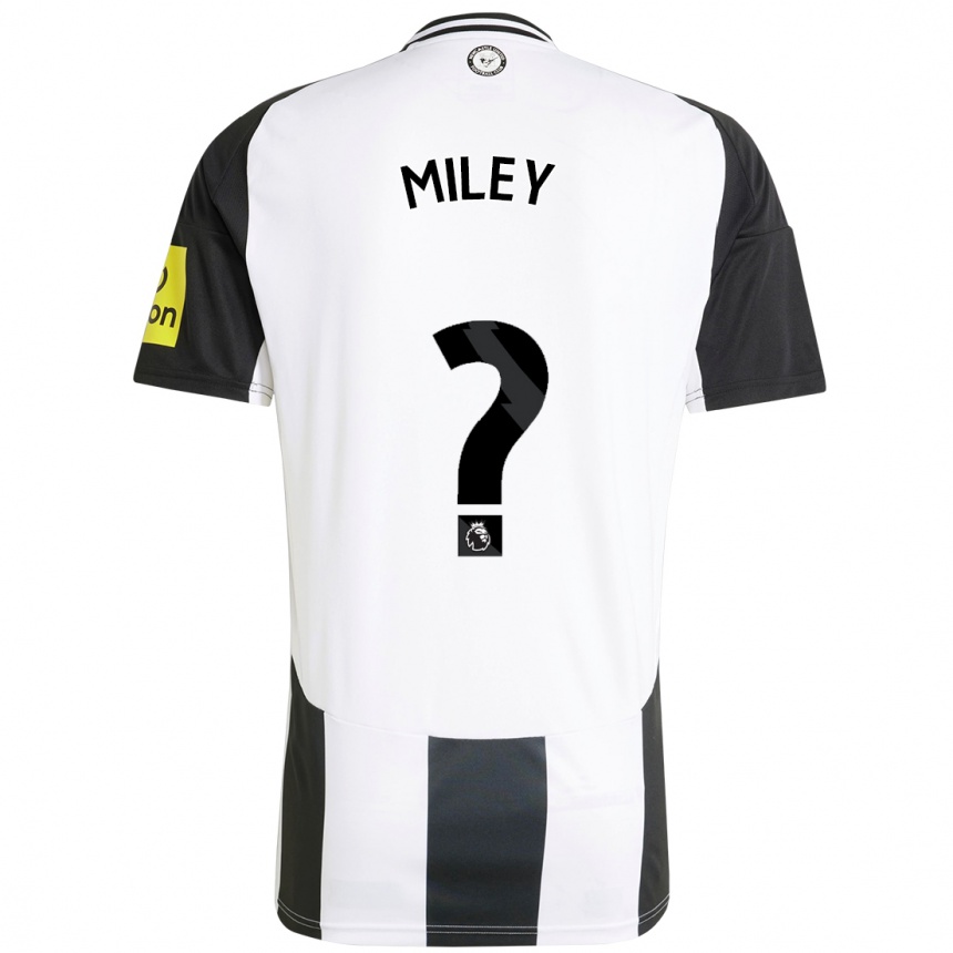 Kids Football Mason Miley #0 White Black Home Jersey 2024/25 T-Shirt