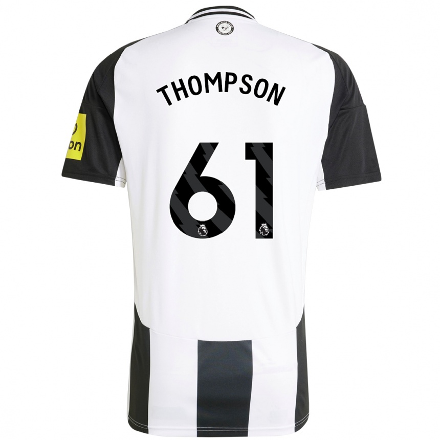 Kids Football Max Thompson #61 White Black Home Jersey 2024/25 T-Shirt