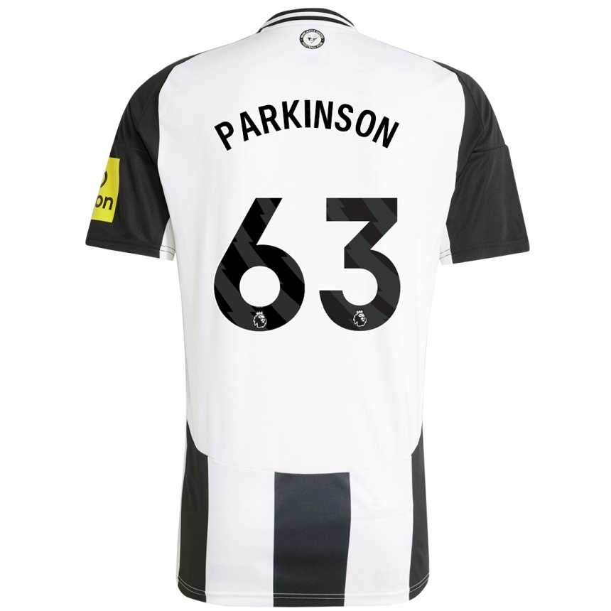 Kids Football Ben Parkinson #63 White Black Home Jersey 2024/25 T-Shirt