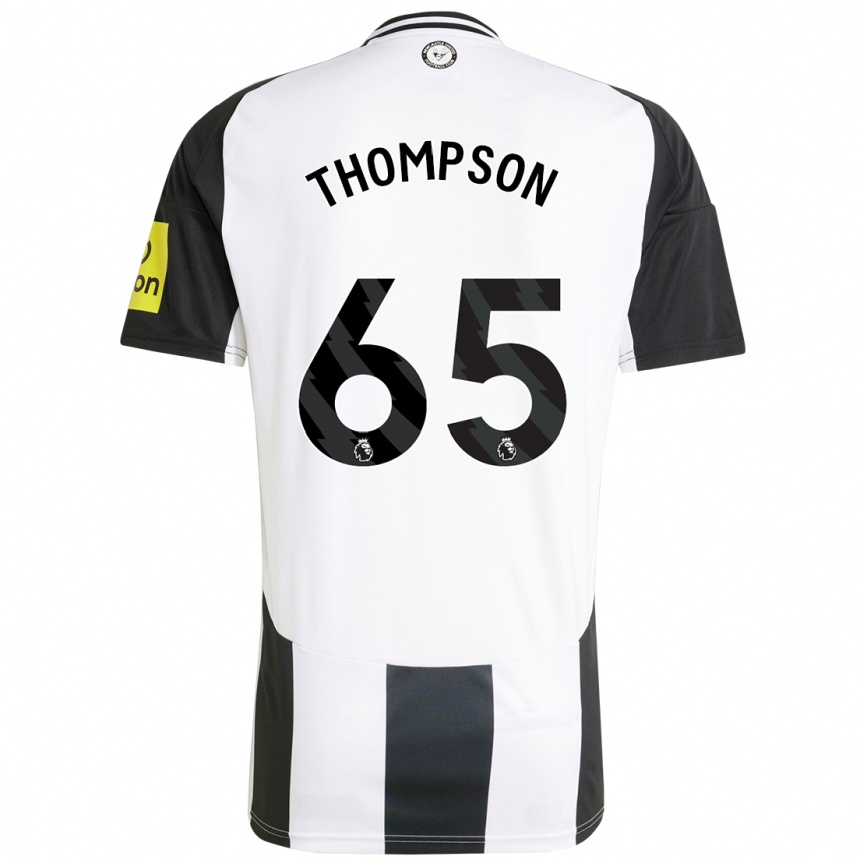 Kids Football Ciaran Thompson #65 White Black Home Jersey 2024/25 T-Shirt