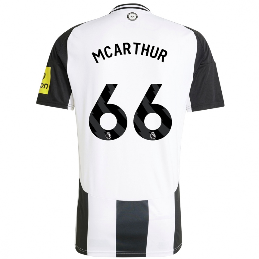 Kids Football Charlie Mcarthur #66 White Black Home Jersey 2024/25 T-Shirt